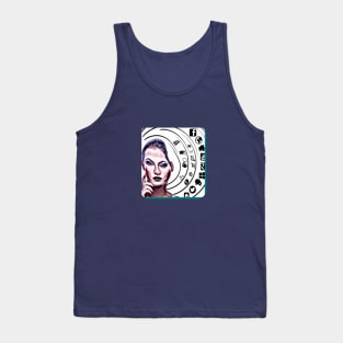 Woman serious social network make money Tank Top